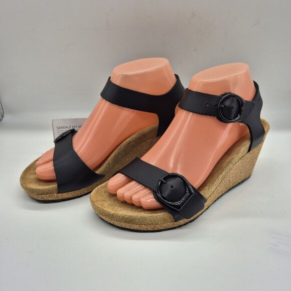 Papillio Birkentsock Women's Size 6 US 37 EU Soley Ring Black Sandals Wedge (94) - Picture 2 of 14